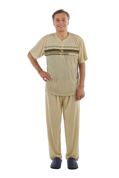 Pyjama Herren lang Schlafanzug Schlafkleidung Nachtwäsche