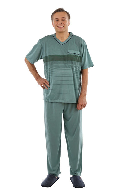 Pyjama Herren lang Schlafanzug Schlafkleidung Nachtwäsche