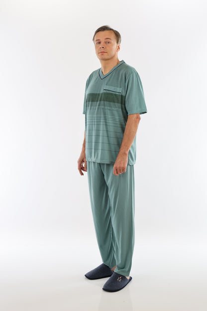 Pyjama Herren lang Schlafanzug Schlafkleidung Nachtwäsche