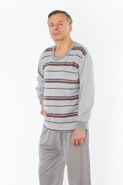Pyjama Herren lang Schlafanzug Schlafkleidung Nachtwäsche