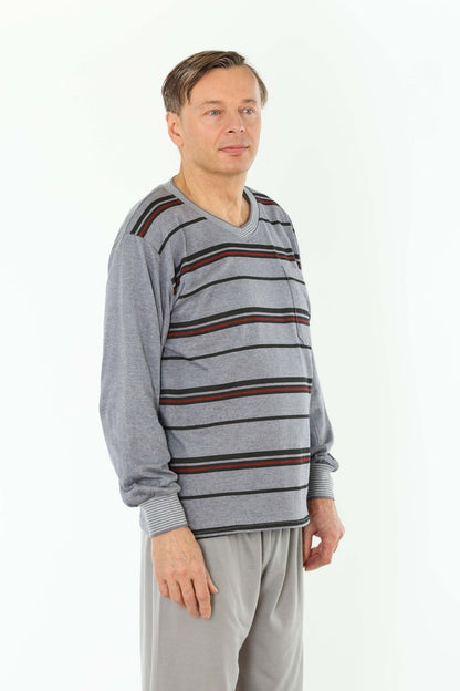 Pyjama Herren lang Schlafanzug Schlafkleidung Nachtwäsche