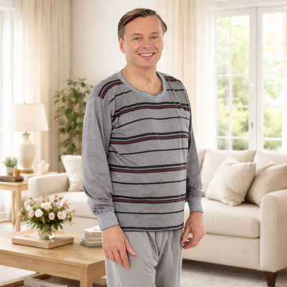 Pyjama Herren lang Schlafanzug Schlafkleidung Nachtwäsche