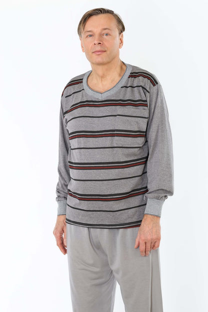 Pyjama Herren lang Schlafanzug Schlafkleidung Nachtwäsche