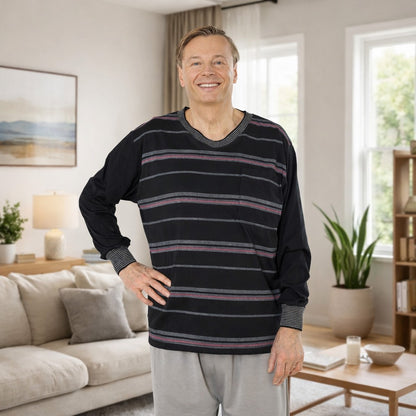 Pyjama Herren lang Schlafanzug Schlafkleidung Nachtwäsche