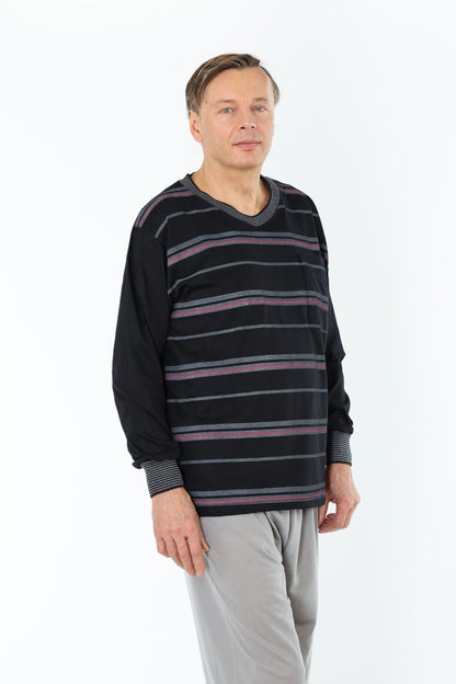 Pyjama Herren lang Schlafanzug Schlafkleidung Nachtwäsche