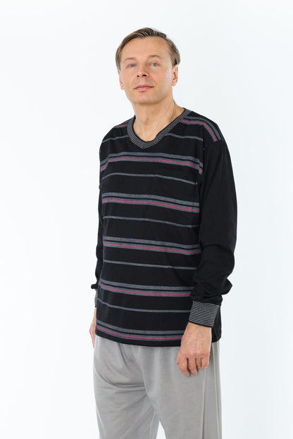 Pyjama Herren lang Schlafanzug Schlafkleidung Nachtwäsche