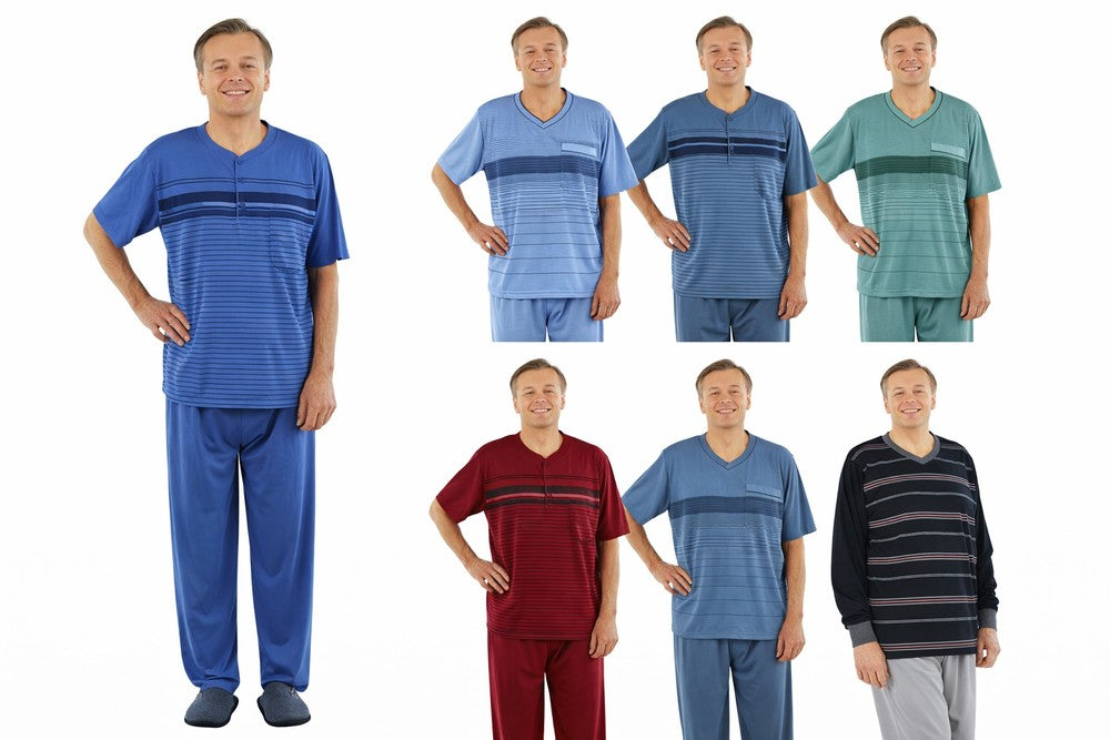 Pyjama Herren lang Schlafanzug Schlafkleidung Nachtwäsche