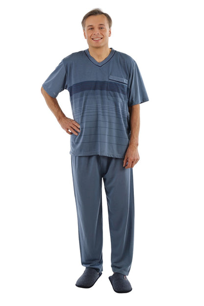 Pyjama Herren lang Schlafanzug Schlafkleidung Nachtwäsche