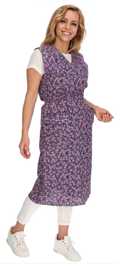 Wickelkleid Kittel Schürze Wickelkittel Hauskleid Wickelschürze Baumwolle