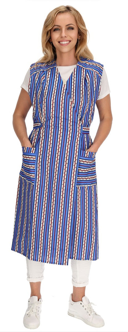 Wickelkleid Kittel Schürze Wickelkittel Hauskleid Wickelschürze Baumwolle