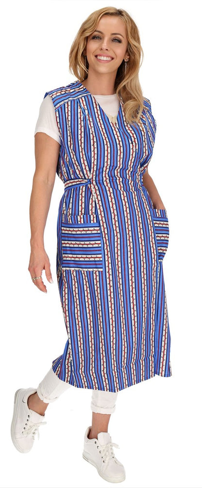 Wickelkleid Kittel Schürze Wickelkittel Hauskleid Wickelschürze Baumwolle