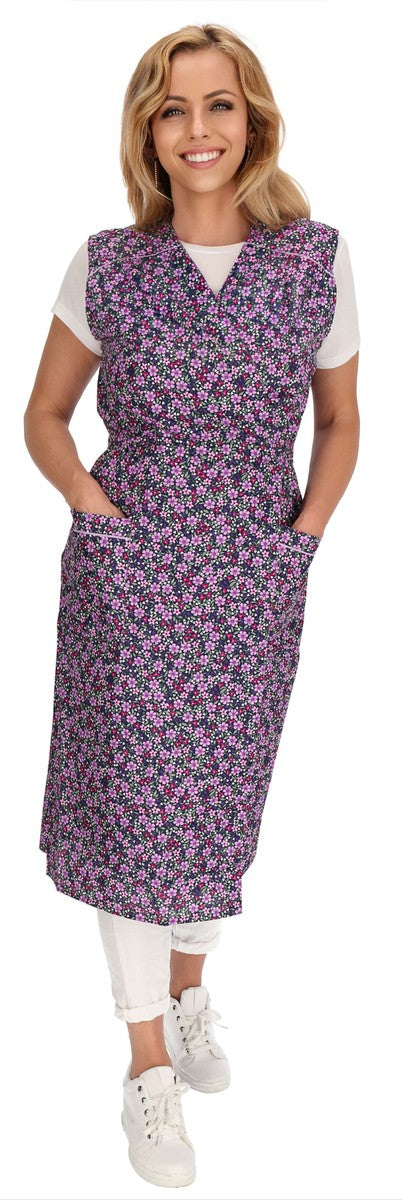 Wickelkleid Kittel Schürze Wickelkittel Hauskleid Wickelschürze Baumwolle