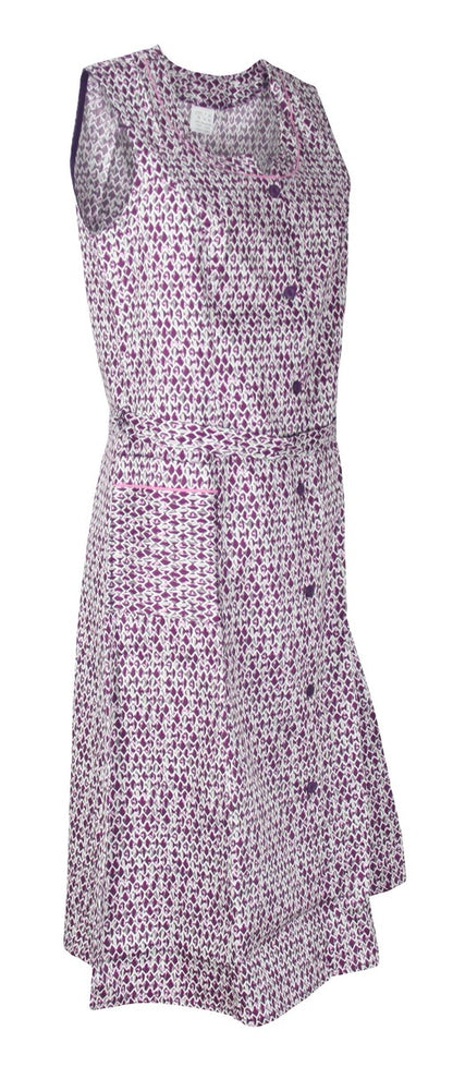 Knopfkittel Satin bunt Kochschürze Hauskleid Kittel Schürze ohne Arm