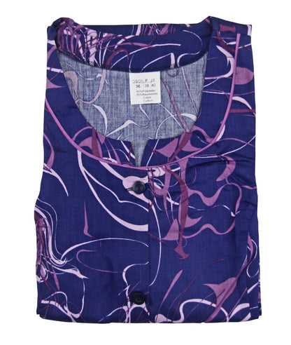 Knopfkittel Satin bunt Kochschürze Hauskleid Kittel Schürze ohne Arm