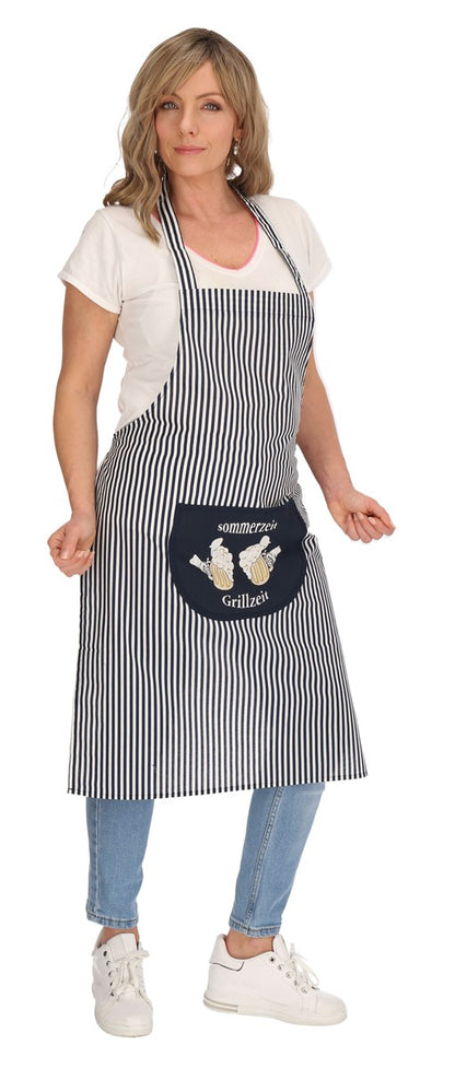 Latzschürze Baumwolle mit Motiv Trägerschürze Schürze Grillschürze Kochschürze