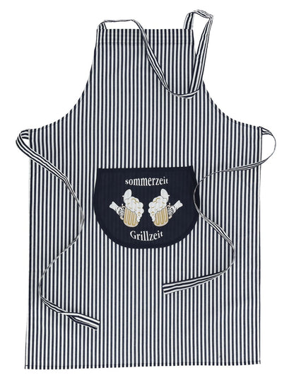 Latzschürze Baumwolle mit Motiv Trägerschürze Schürze Grillschürze Kochschürze
