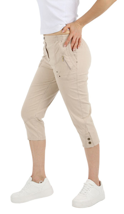 Jeanshose Damen Slim Legs kurz 3/4 Jeans Hose caprihose