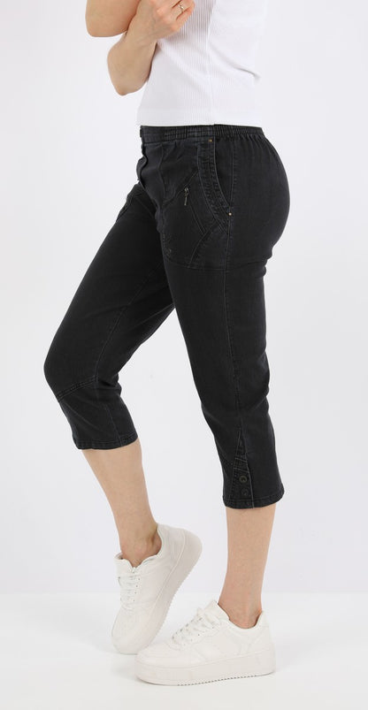 Jeanshose Damen Slim Legs kurz 3/4 Jeans Hose caprihose