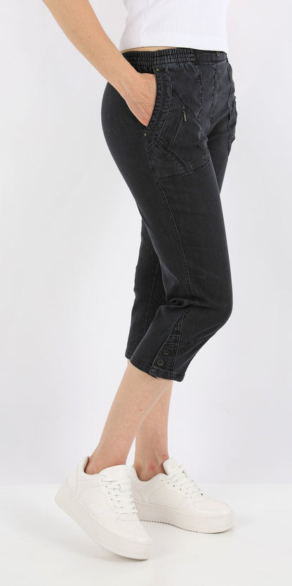Jeanshose Damen Slim Legs kurz 3/4 Jeans Hose caprihose