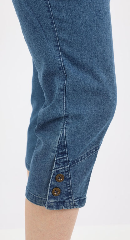 Jeanshose Damen Slim Legs kurz 3/4 Jeans Hose caprihose