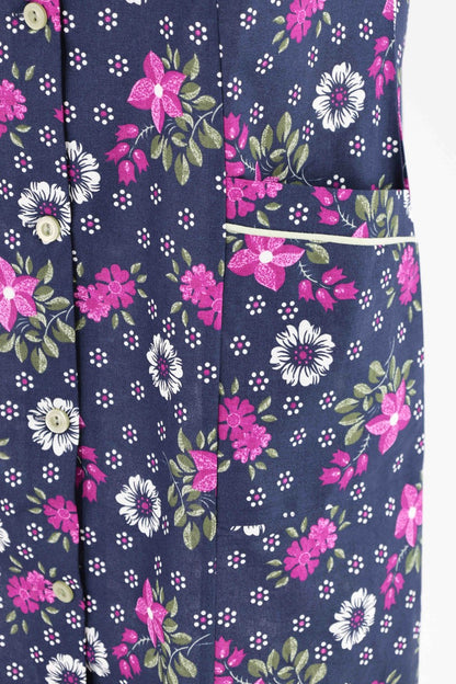 Knopfkittel Baumwolle bunt Kochschürze Hauskleid Kittel Schürze ohne Arm