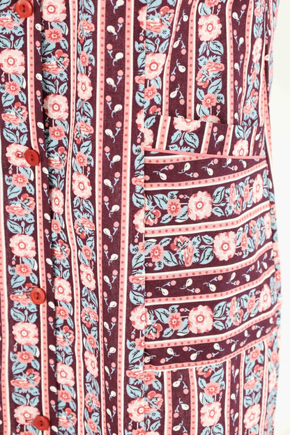 Knopfkittel Baumwolle bunt Kochschürze Hauskleid Kittel Schürze ohne Arm
