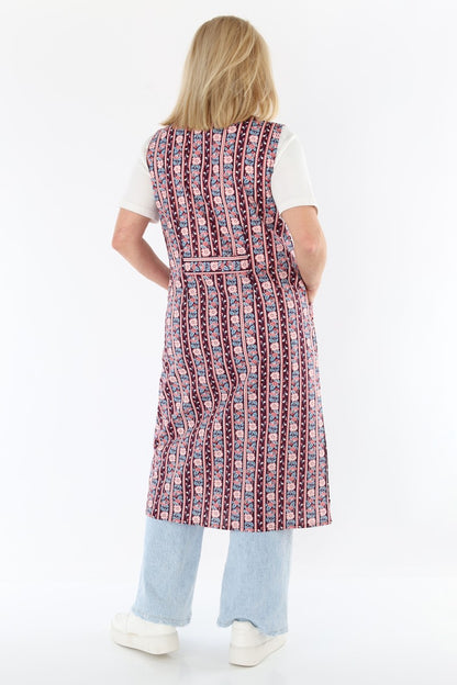 Knopfkittel Baumwolle bunt Kochschürze Hauskleid Kittel Schürze ohne Arm