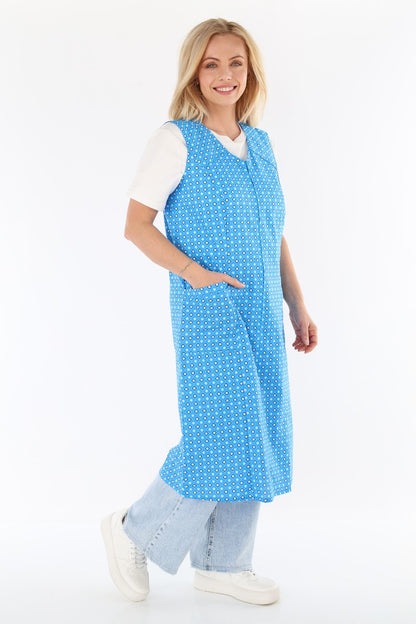 Zip-up Smock Zip-up House Dress Cotton Apron Chef's Apron