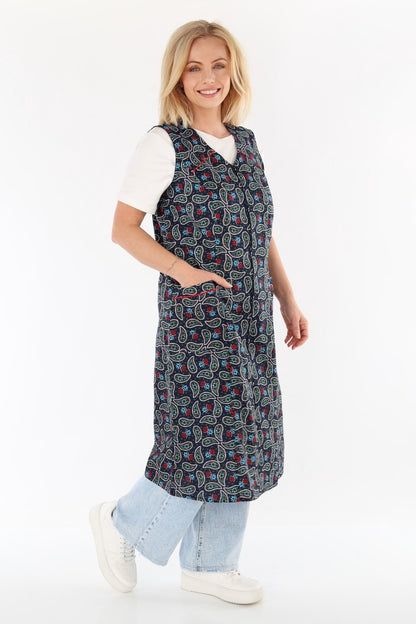 Zip-up Smock Zip-up House Dress Cotton Apron Chef's Apron