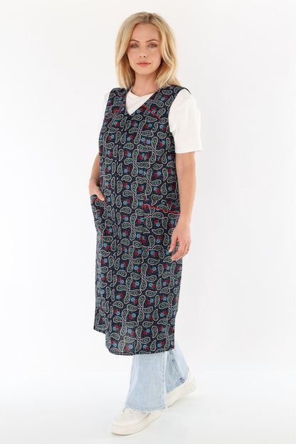 Zip-up Smock Zip-up House Dress Cotton Apron Chef's Apron
