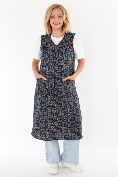 Zip-up Smock Zip-up House Dress Cotton Apron Chef's Apron