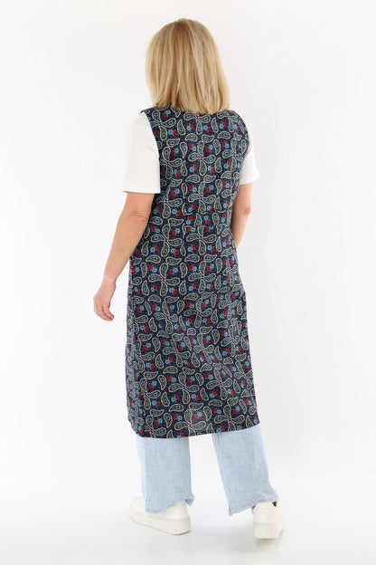 Zip-up Smock Zip-up House Dress Cotton Apron Chef's Apron