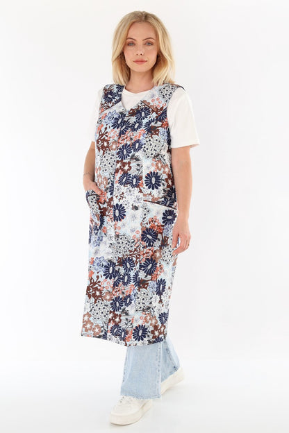 Zip-up Smock Zip-up House Dress Cotton Apron Chef's Apron
