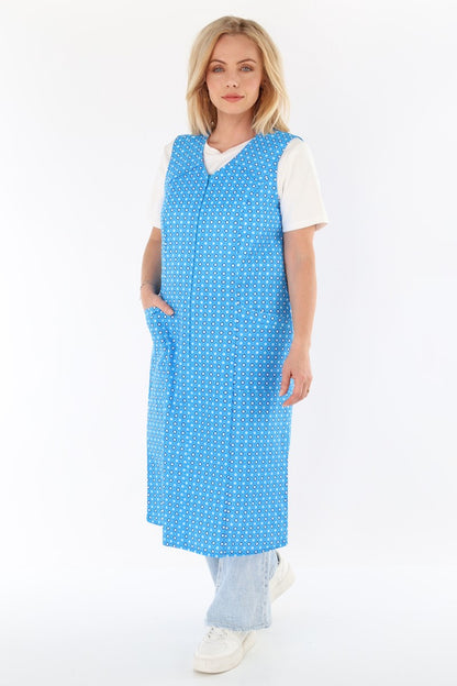 Zip-up Smock Zip-up House Dress Cotton Apron Chef's Apron