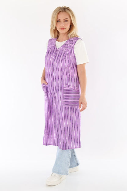 Zip-up Smock Zip-up House Dress Cotton Apron Chef's Apron