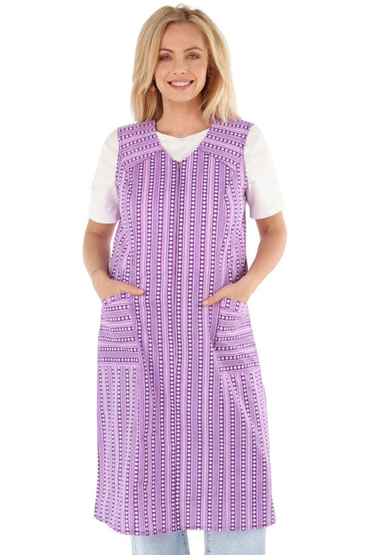 Zip-up Smock Zip-up House Dress Cotton Apron Chef's Apron