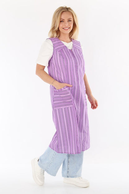 Zip-up Smock Zip-up House Dress Cotton Apron Chef's Apron