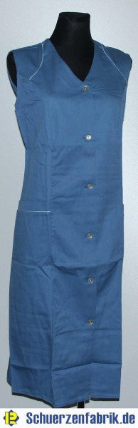 Damenkittel Kittel Schürze blau ohne Arm Baumwolle/Polyester