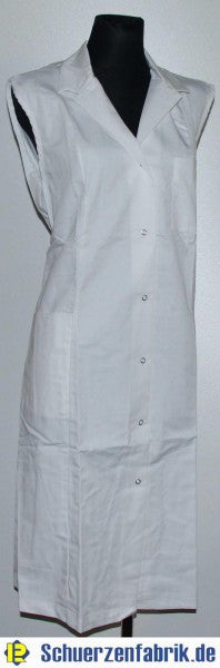 Damenkittel Kittel Schürze weiß ohne Arm Baumwolle/Polyester Kragen