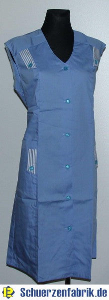 Damenkittel Kittel Schürze blau ohne Arm Baumwolle/Polyester