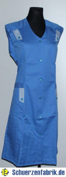 Damenkittel Kittel Schürze blau ohne Arm Baumwolle/Polyester