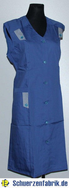 Damenkittel Kittel Schürze blau ohne Arm Baumwolle/Polyester