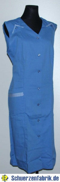 Damenkittel Kittel Schürze blau ohne Arm Baumwolle/Polyester