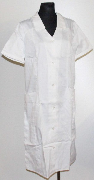 Women's Gown Nurse's Gown Apron Lab Coat Short Sleeve White with Collar