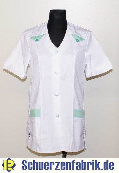Schwesternkasack Damen Kasack Hosenkasack weiß/Grün Gr. 34 - 60