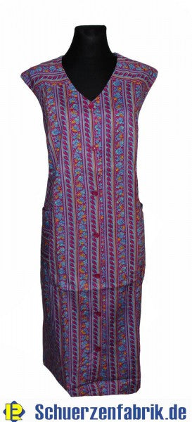 Smock Apron, Sleeveless, with Tie, Colorful Cotton, Size 40