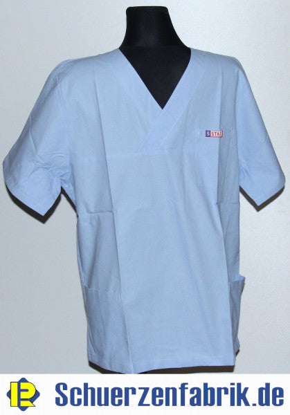 Herren Schlupfkasack Pflegerhemd Pflegerkasack blau mit Arm