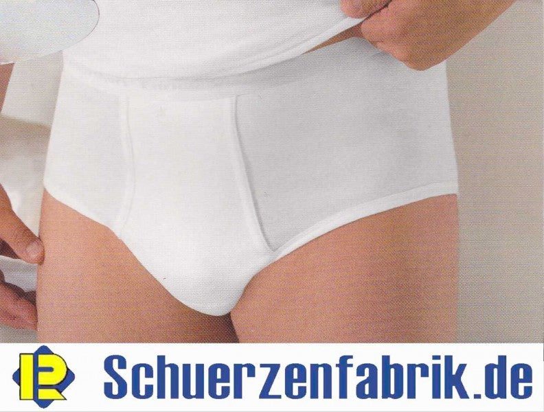 Herren Slip Unterhose mit Eingriff Weiß