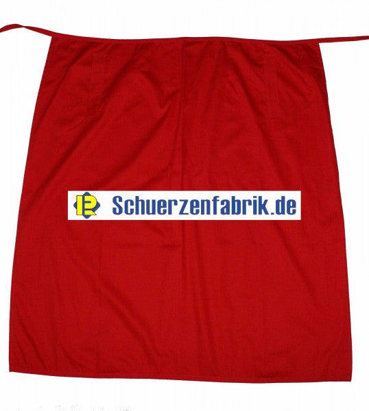 Pre-tied tie, bistro apron, waiter's apron, red, 85x102