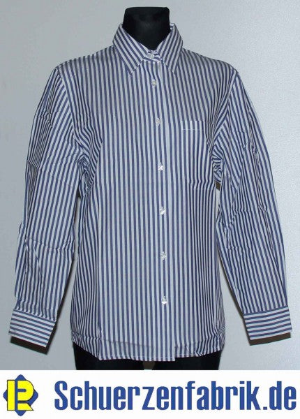 Kellnerbluse Damenbluse  gestreift langarm Baumwolle